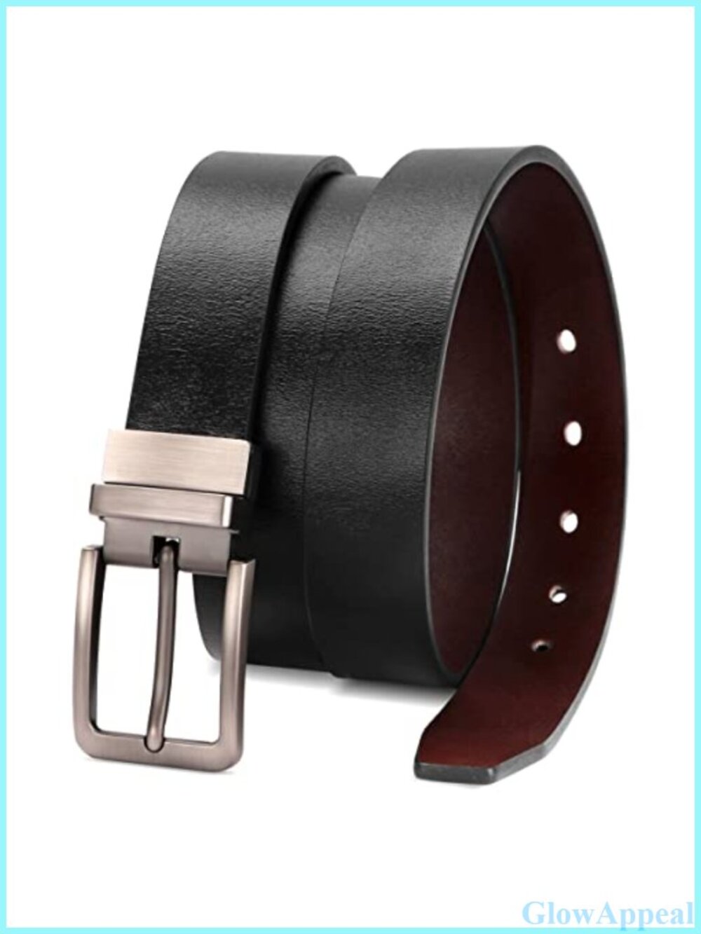 Reversible Leather Belt Women Rotated Metal Buckle Adjustable Designer
